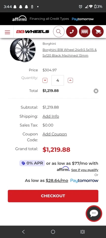 24" BORGHINI B18 Wheel🔥24X9.5 6X1135 +6X139.7 +30 CB 87.1 Black Machined Rim🔥✅ - Image 3 of 4