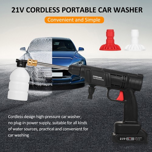 A-21V Cordless Portable Car Washer Electric High Pressure Cleaner 24.5Bar Car - Picture 5 of 7