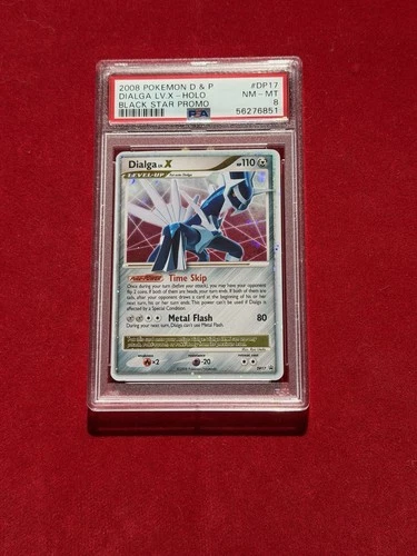 2008 POKEMON DIAMOND & PEARL BLACK STAR PROMO #DP17 DIALGA LV.X-HOLO PSA 8