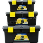 3Pc Plastic Tool Box Chest Set Handle Tray Compartment DIY Storage Tool Box Bag