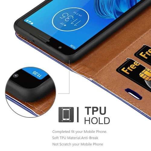 For Motorola Moto E6 Phone Case Leather Wallet Flip Folio Stand View Cover - Picture 37 of 85