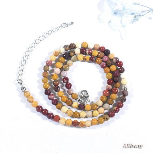 Kristall Edelstein Perlen Halskette 4 mm Jaspis Opal Achat Quarz Amethyst Stein - Bild 370 von 603