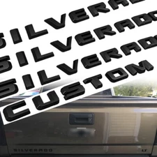 Matte Black Overlay Emblem Kit Fit for 2019-2022 Silverado 1500 Custom