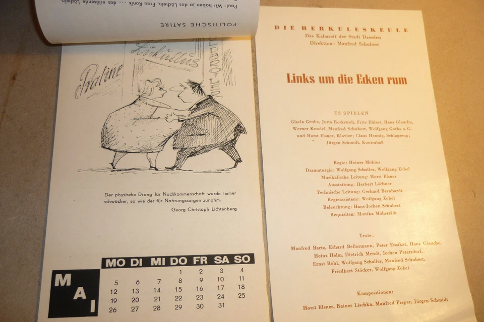 DDR Kabarett Herkuleskeule Dresden Programm Kalender für 1975 ! - Bild 2 von 4