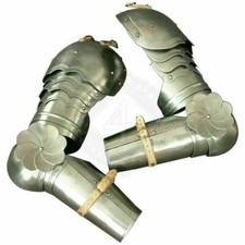 Medieval Gothic Full Arm Armor Vambrace with pauldrons SCA Larp Reenactment