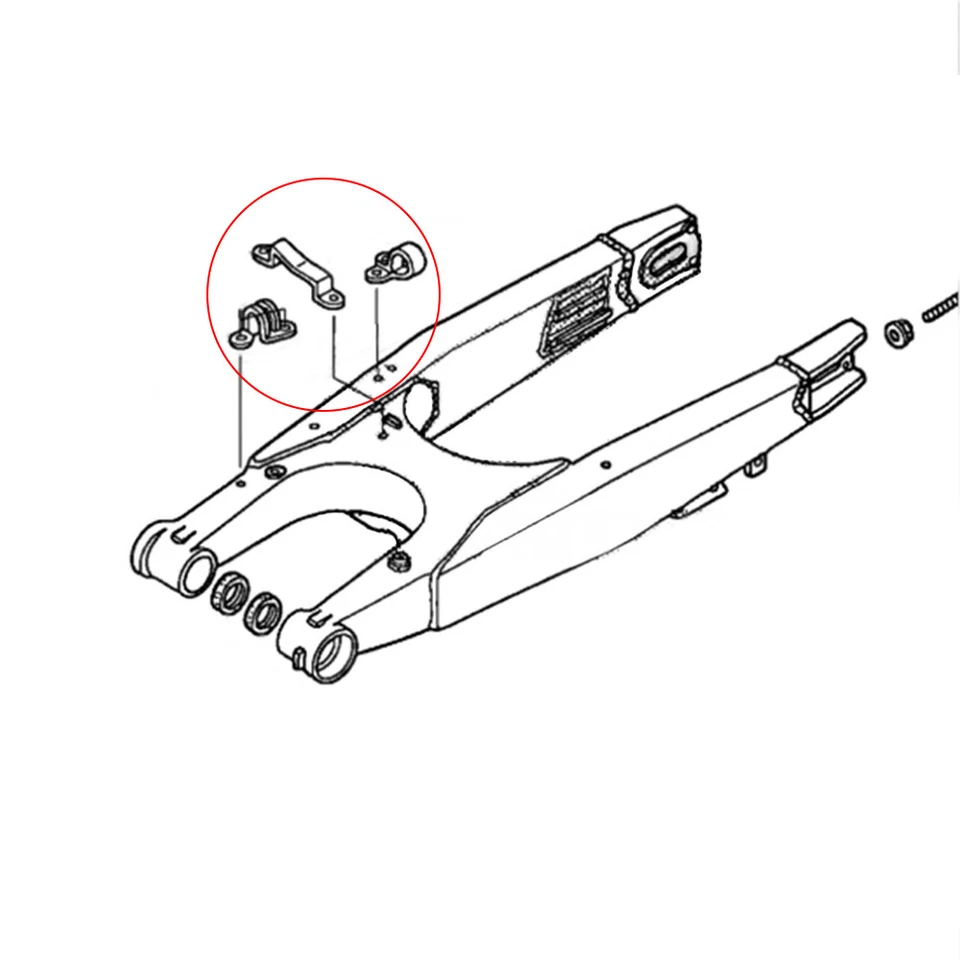 Зажим шланга заднего тормозного троса с ЧПУ для Honda CRF450R 2002-2012 CRF450X 2005-2017 красный - Изображение 2 из 4