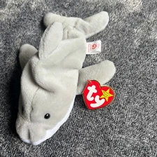 TY Beanie Baby - FLASH the Dolphin (4th Gen hang tag) 7.5"...NEW with Mint Tags