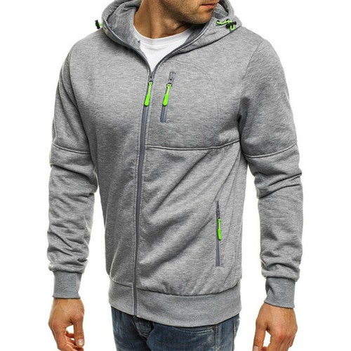 Felpa con cappuccio uomo SPORTS jacquard zip giacca con cappuccio maniche lunghe top IT - Foto 8 di 27