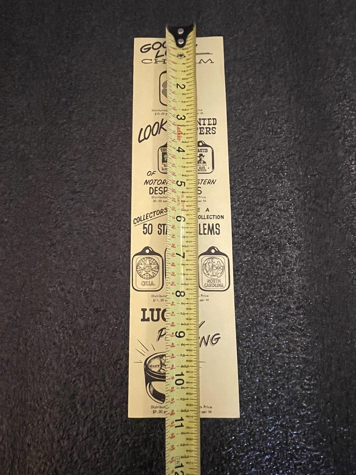 "NOS" New Old Stock Good Luck Charm, Lucky Penny Ring Vending Machine Insert NOS