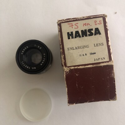 VINTAGE HANSA 75mm 1 3.5 Enlarger Lens #37097 F 75mm Made In