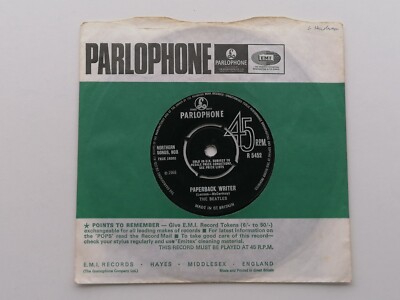 THE BEATLES  ORIG 1966  U.K . 45     PAPERBACK WRITER   RARE SMALL  P  LABEL