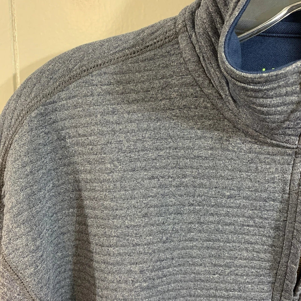 Camisa Top Informal Haggar in Motion Azul Para Hombre Cuello Simulado 1/2 Cremallera Manga Larga L Foto 4 de 4