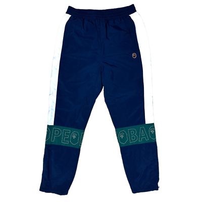 A Bathing Ape Bape Colorblock Nylon Shell Track Pants - Men, Blue