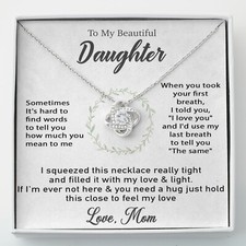 To My Daughter Necklace, Gift For Daughter From Mom, Daughter Mother Necklace