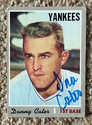 Danny Cater signed 1970 Topps - Yankees - corner crease
