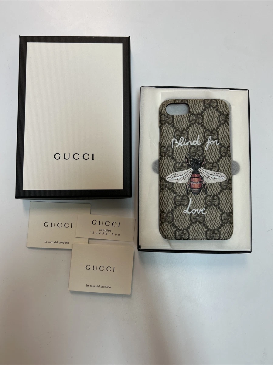 AUTHENTIC Gucci GG Supreme iPhone 7 Logo Smart Phone Case HORNET NEW IN BOX