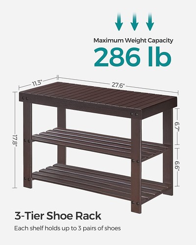 Organizador Rack Acomodador De Zapatos De Madeira Bambú Sólido Calidad Superior - Imagen 5 de 8