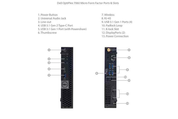 Dell OptiPlex 7060 MICRO 6-Core i7-8700T 8GB 256GB SSD Win10 Pro Keyboard Mouse - Picture 4 of 5