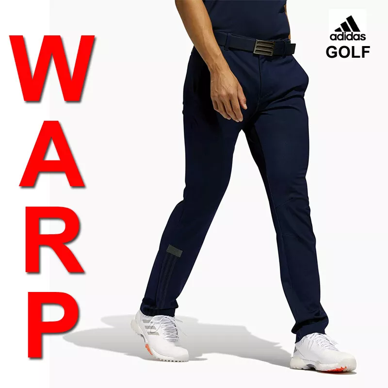 MENS ADIDAS SPORT GOLF WARP KNIT PANTS JACQUARD SWING STRETCH TAPERED BLUE 30/32