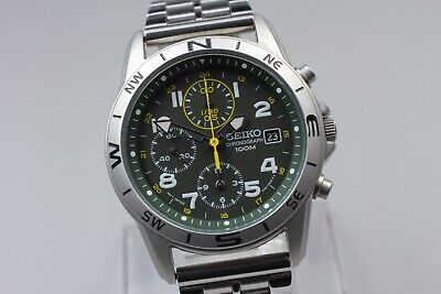 Near MINT* SEIKO 7T92-0DX0 Chronograph Quartz Black Men's Near MINT* SEIKO 7T92-0DX0 Chronograph Quartz Black Men's