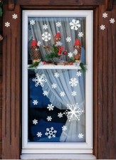Snowflakes PVC Wall Window Decal Sticker Holiday Christmas Decor White 30 piece