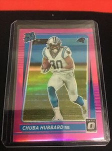 2021 Donruss Optic Chuba Hubbard Rated Rookie Pink RC #225 Panthers