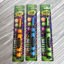 GUM Crayola Toothbrushes Suction Cup Base Ultra Soft Bristles lot 3
