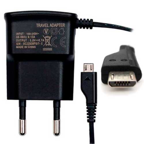 Enchufe de Pared Adaptador Micro USB Cable Cargador Casa para Smartphones Negro - Photo 1/2