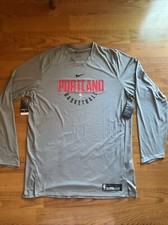 NIKE PORTLAND TRAIL BLAZERS 2XLT ENGINEERED WARM UP SHIRT TEAM ISSUE GRAY