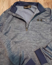 Under Armour ColdGear Sweatshirt Jacket Mens Small Blue Long Sleeve 1/4 Zip
