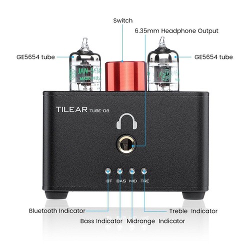 Valve Tube Amplifier GE5654 Bluetooth Stereo Pre-Amplifier TPA6120 Headphone Amp - Picture 4 of 8