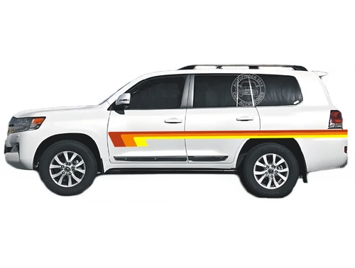 Tricolor Stripes Graphics Sticker For Toyota Land Cruiser Prado Car Side Decals