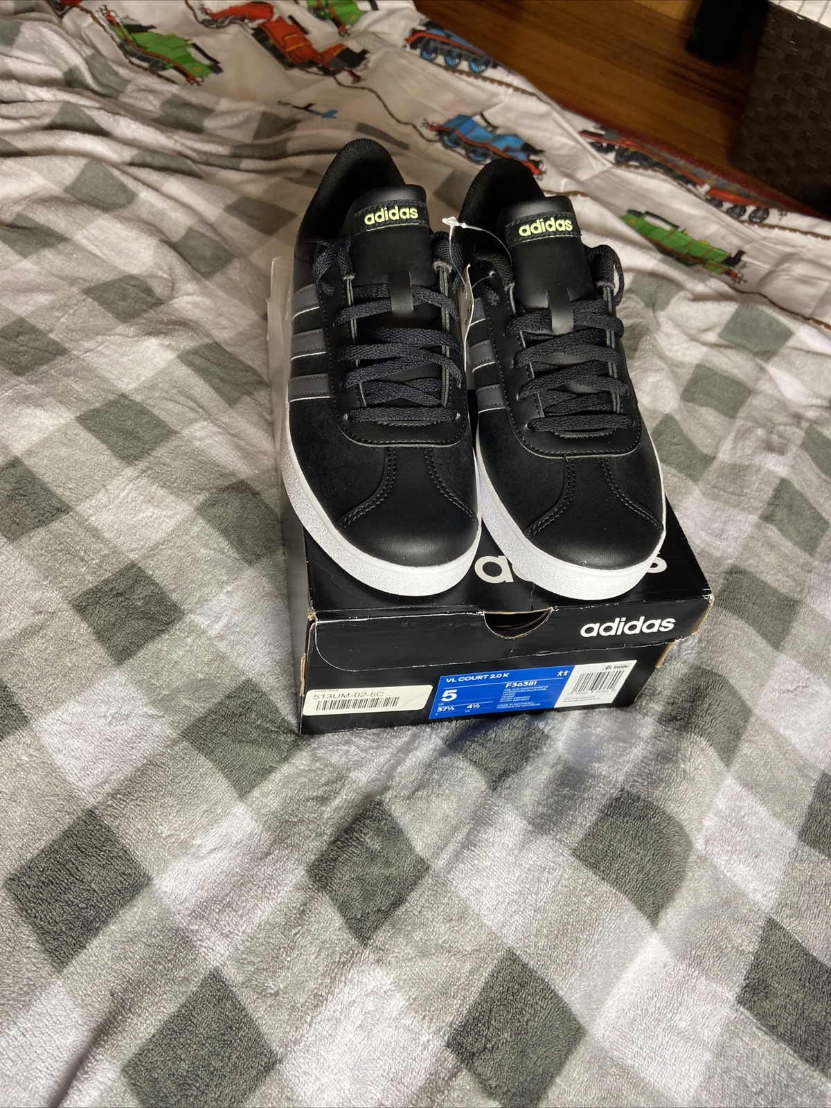 adidas vl court 2.0 F36381 black and gray Size 5 NIB | eBay