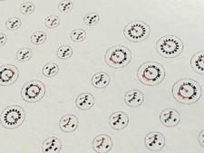 Standard Round White Gauge Face Decals For Scale Model Cars