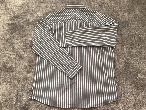 Van Heusen Studio Slim Fit Mens 2XL XXL Gray Striped Button Up Long Sleeve Shirt - Picture 8 of 10