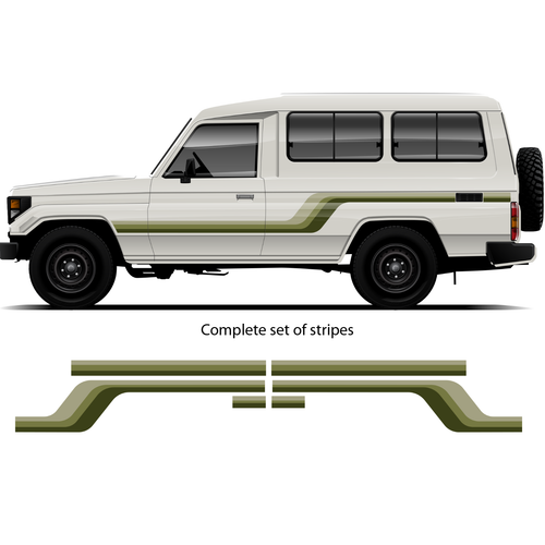 Alki Stripes made to fit Toyota Landcruiser 70 series. All models - Picture 9 of 14