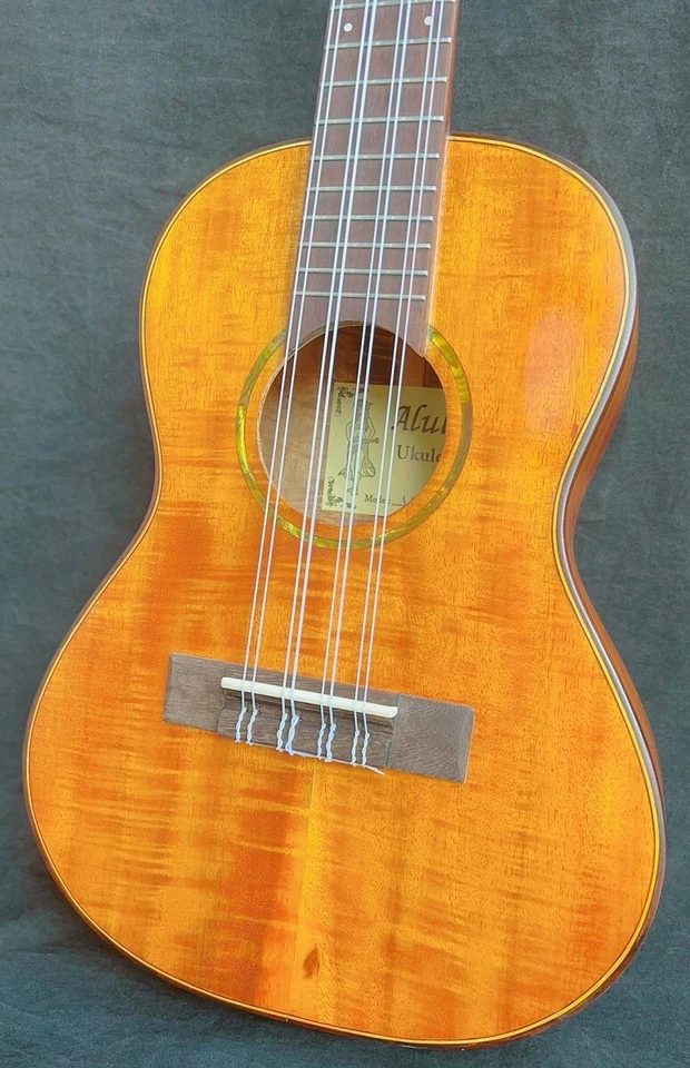 Alulu 8 String Solid curly Acacia Koa wood Tenor Ukulele BU987 - Image 3 of 4