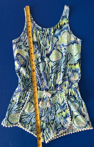 Lilly Pulitzer Girls M Bala Romper Indigo Sunset Print 2016 vhtf - Picture 5 of 8