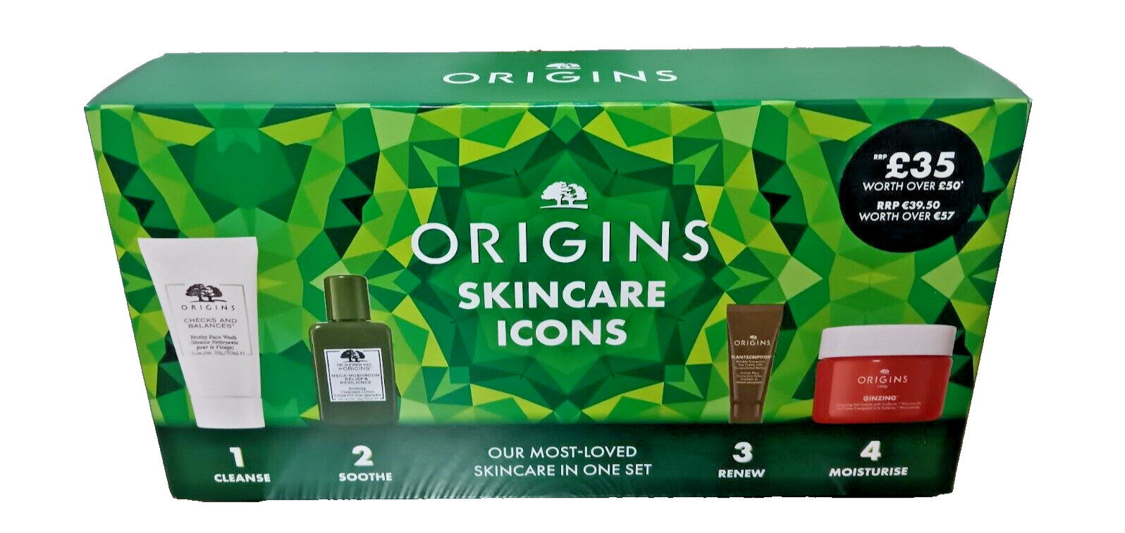 ORIGINS Skincare Icons 4 Piece Set New & Boxed Worth over £50