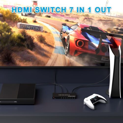 7 Port HDMI Switch 4k@60hz, HDMI Switch 7 in 1 Out HDCP 2.0 HDMI Hub Support - Picture 3 of 6