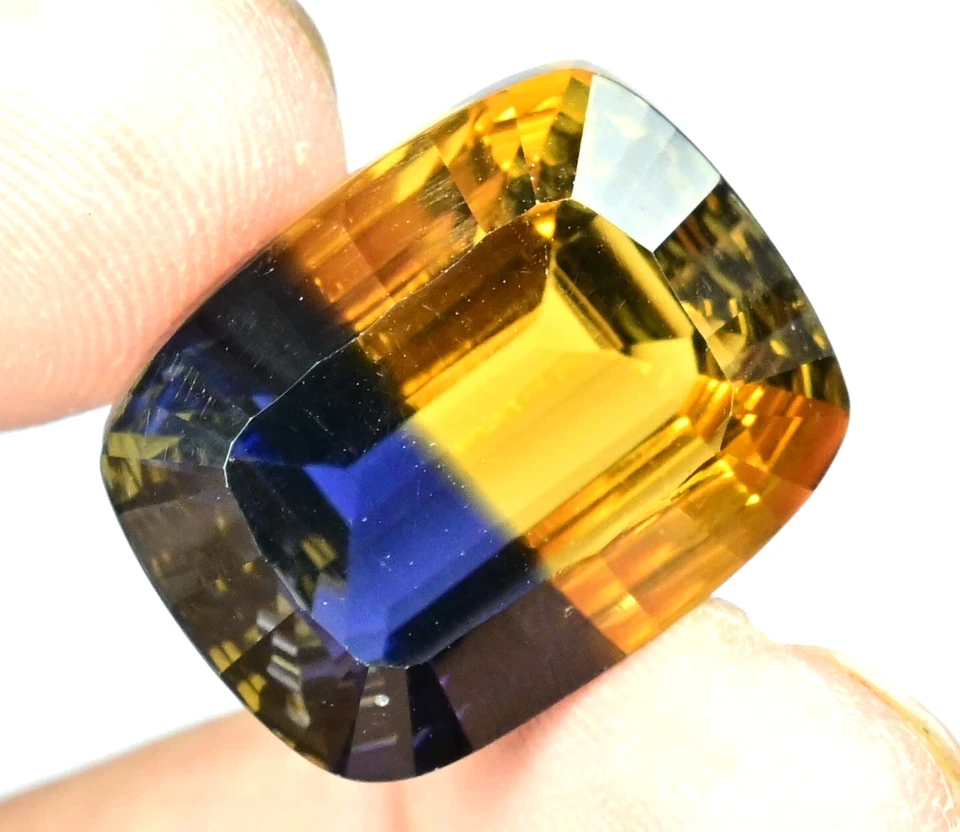 Natural Bi-Color Ametrine 29.25 Ct Cushion Untreated Certified Flawless Gemstone - Image 2 of 4