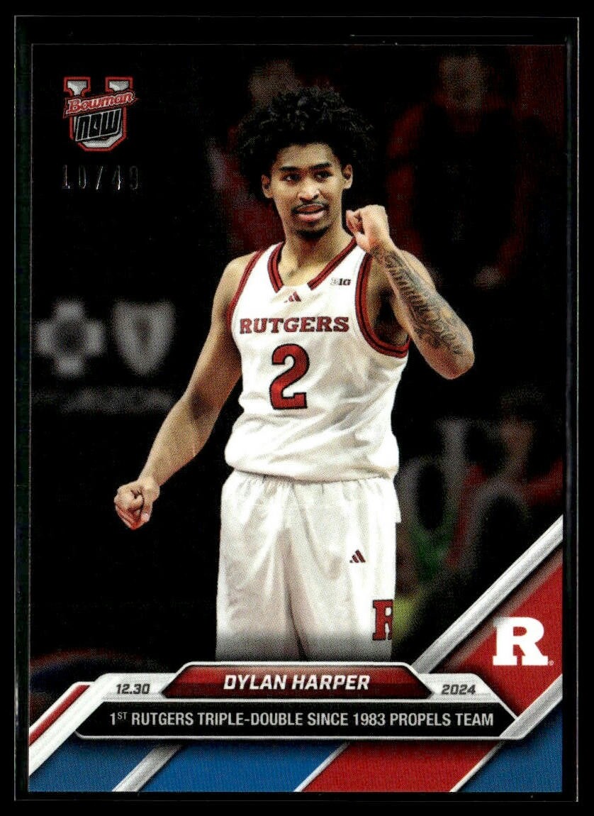 2024-25 Topps Bowman U Now 38 Dylan Harper Rutgers Scarlet Knights Blue 10/49