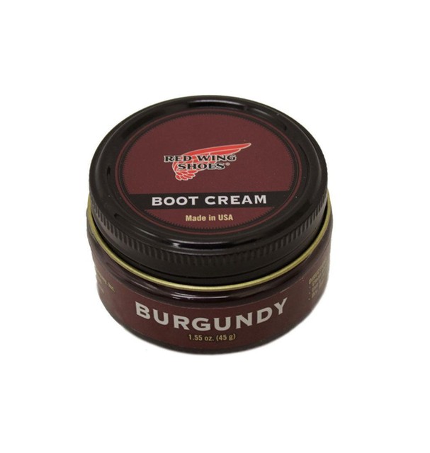red wing burgundy boot cream