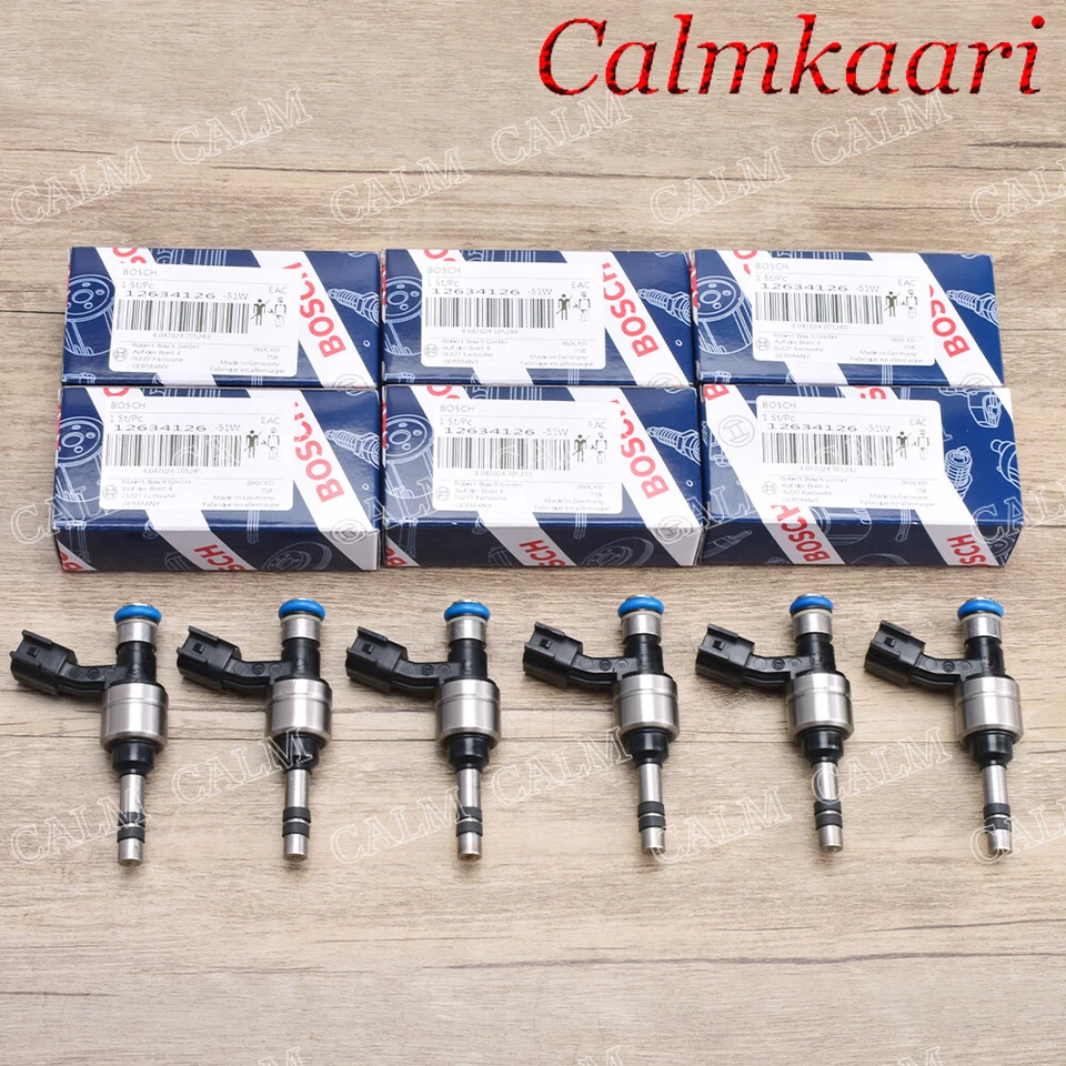 6X Injetores de combustível Bosch OEM para Cadillac Chevrolet Buick 12-17 3.6L V6 12634126 - Imagem 2 de 4