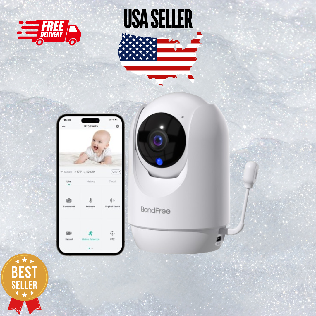 Baby Monitor Bondfree Camera 2600mah Battery 30w Hd2.8 Display And Audio2k Smart-image