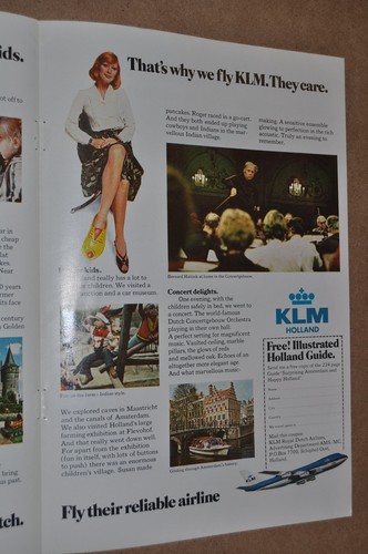 1975 Royal Dutch Airlines 2-page advertisement, KLM, stewardess - Picture 3 of 3