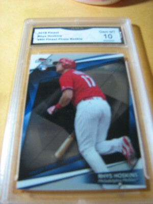 RHYS HOSKINS PHILLIES 2018 FINEST FIRST MOMENT ROOKIE RC # RH GRADED 10 L@@@K