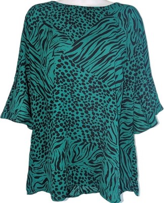 CABI Woman's/Jr.'s Blouse Featuring Flutter Sleeves & Animal Print - Size M 