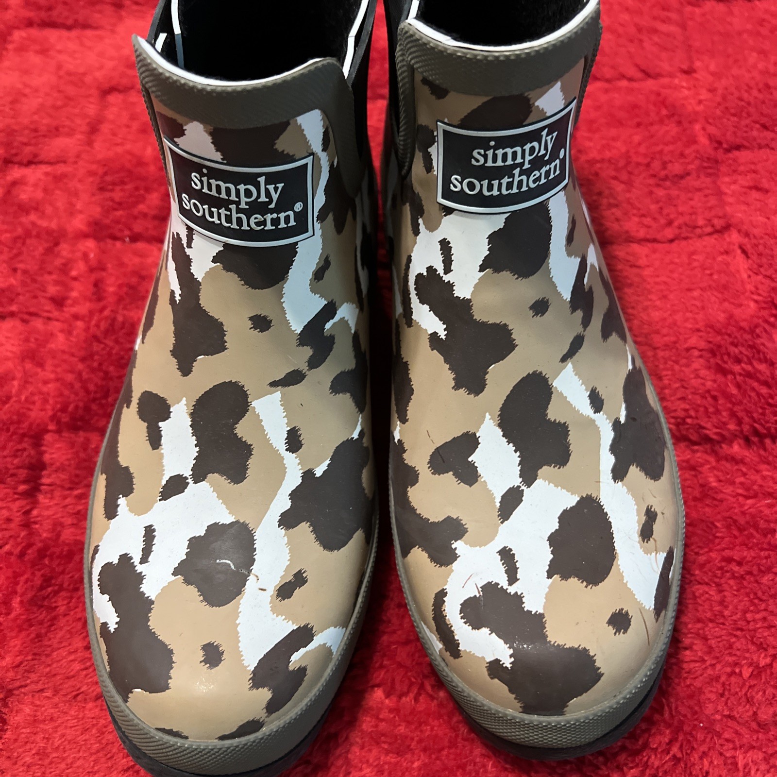Simply Southern Brown Camo Rain Boots Women's Size 7