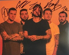 BEARTOOTH FULL BAND SIGNED 8x10 PHOTO ROCK BAND CALEB SHOMO AUTOGRAPH COA